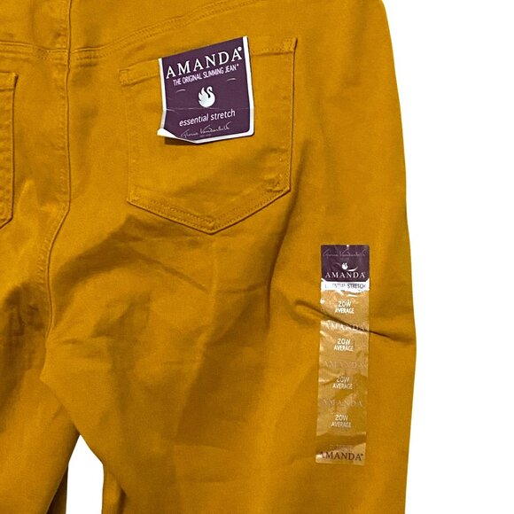 Gloria Vanderbilt AMANDA Slimming Womens Jeans 20W Average Mustard Brown Fall GV - Picture 4 of 8